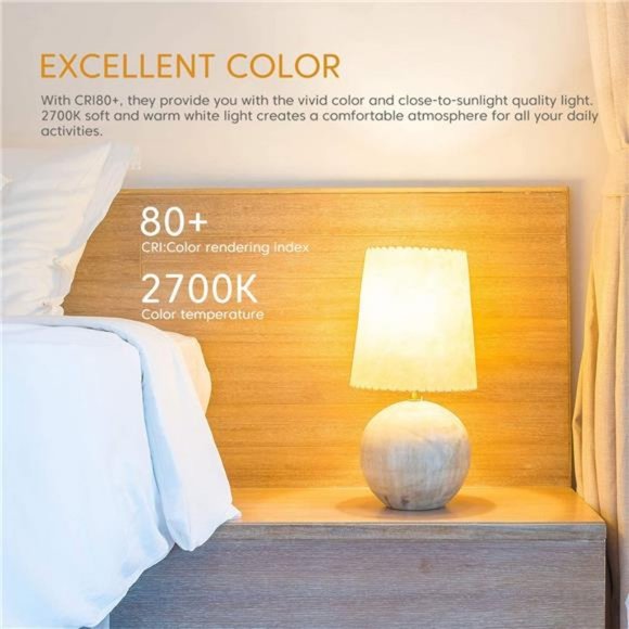 A19 LED Light Bulbs, 100 Watt Equivalent, 2700K Soft White, Pack of 6 - Picture 4 of 6